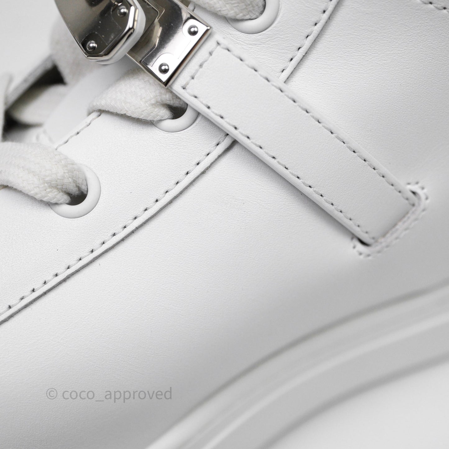 Hermès Daydream High-Top White Sneakers Kelly Buckle Size 40