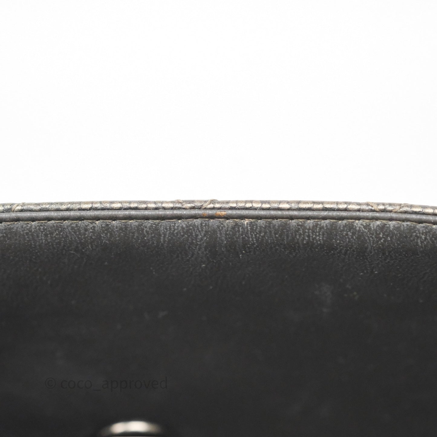 Chanel Mini Rectangular Quilted Metallic Grey Caviar Ruthenium Hardware