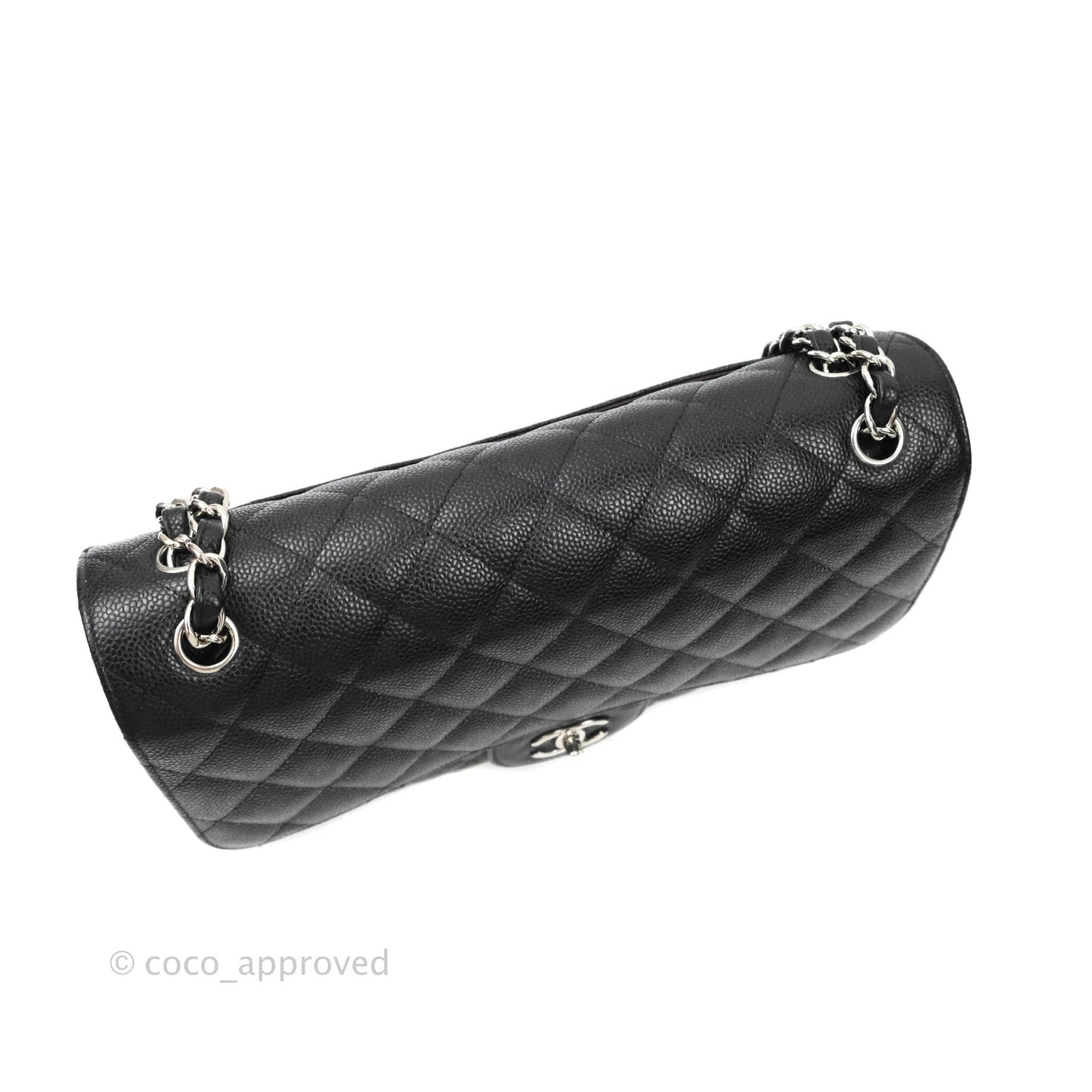 Chanel Jumbo Double Flap Black Caviar Silver Hardware⁣⁣