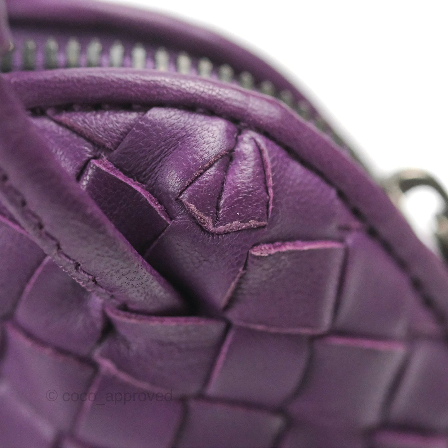 Bottega Veneta Crossbody Bag Intrecciato Leather Purple