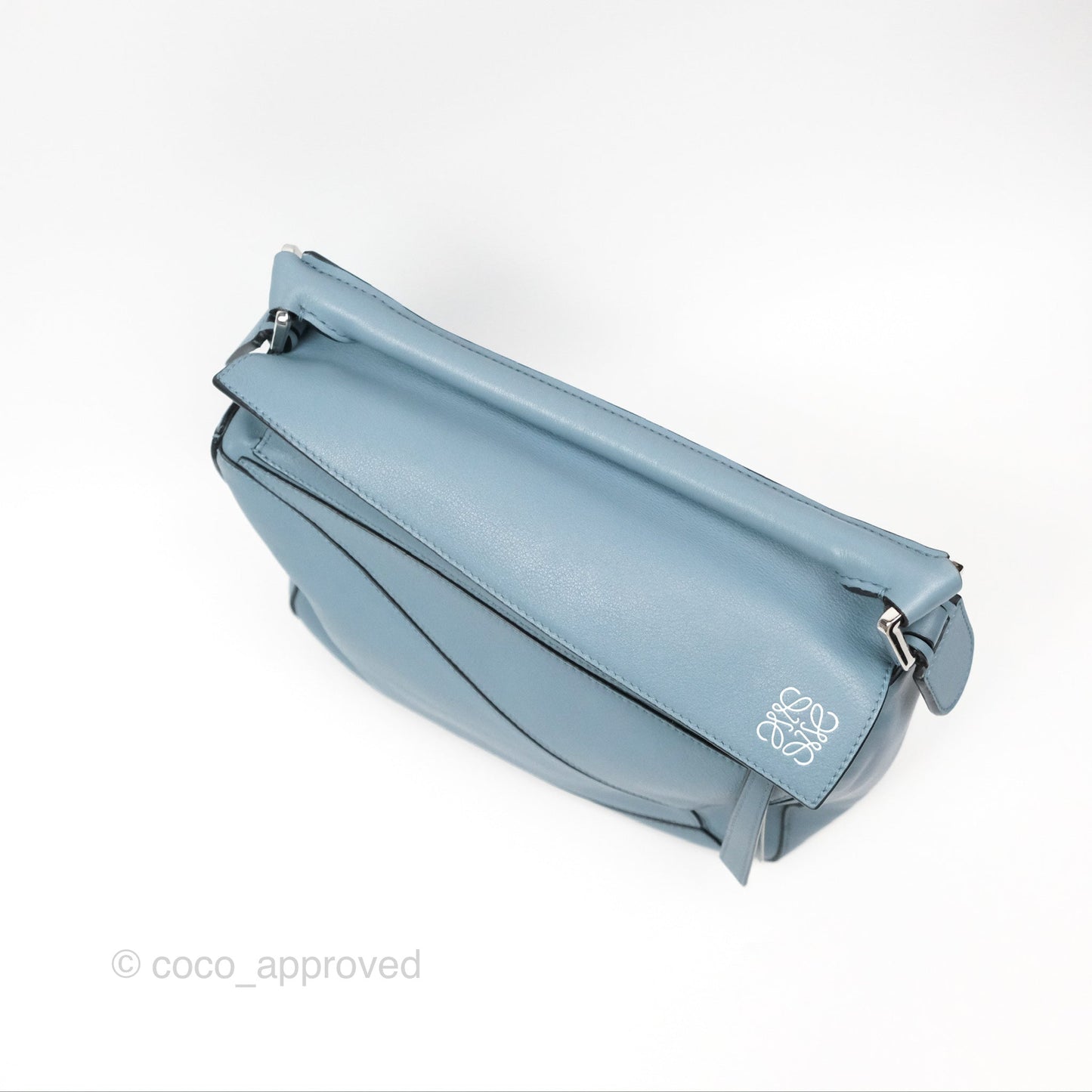 Loewe Small Puzzle Bag Stone Blue Calfskin