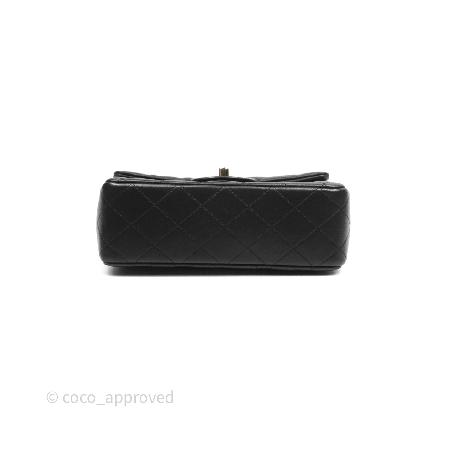 Chanel Top Handle Mini Rectangular Flap Black Lambskin Gold Hardware