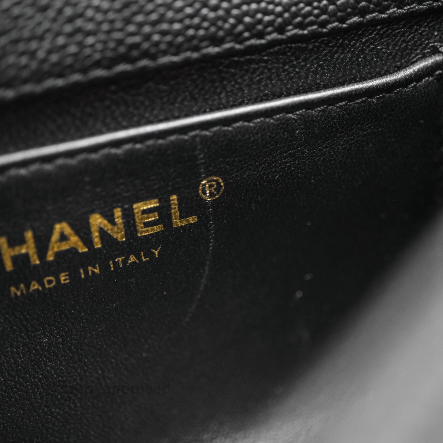 Chanel Mini Flap Bag Heart Adjustable Chain Black Caviar Aged Gold Hardware