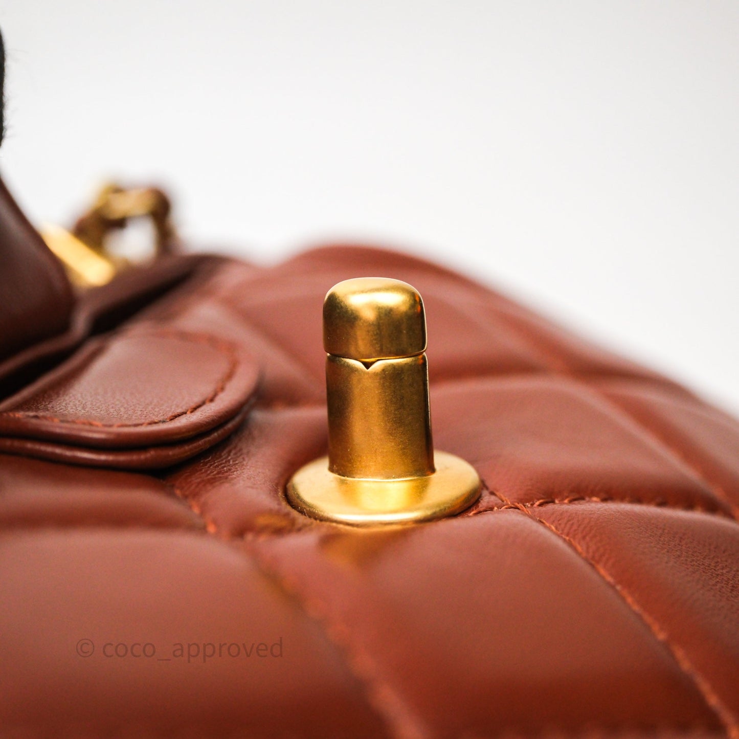 Chanel Mini Cocodoc Doctor Bag Quilted Brown Shiny Lambskin Aged Gold Hardware 24A