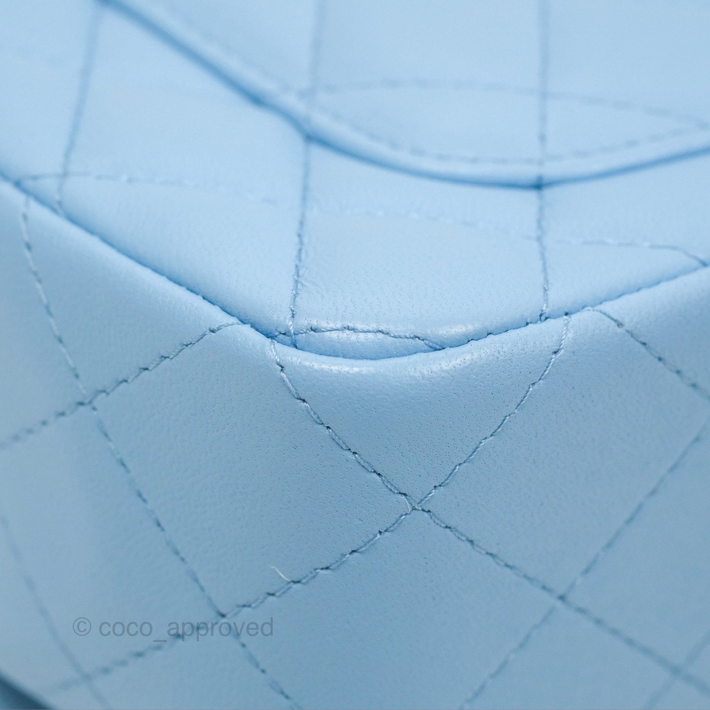 Chanel Quilted Mini Rectangular Flap Light Blue Lambskin Gold Hardware