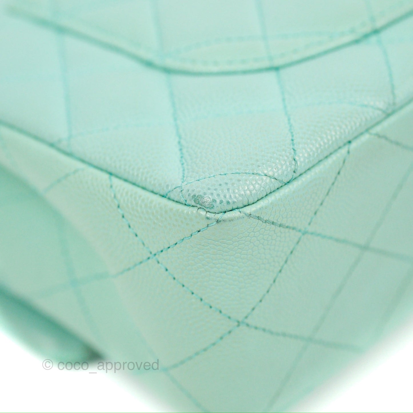 Chanel Small Classic Quilted Flap Tiffany Blue Caviar Gold Hardware 20C