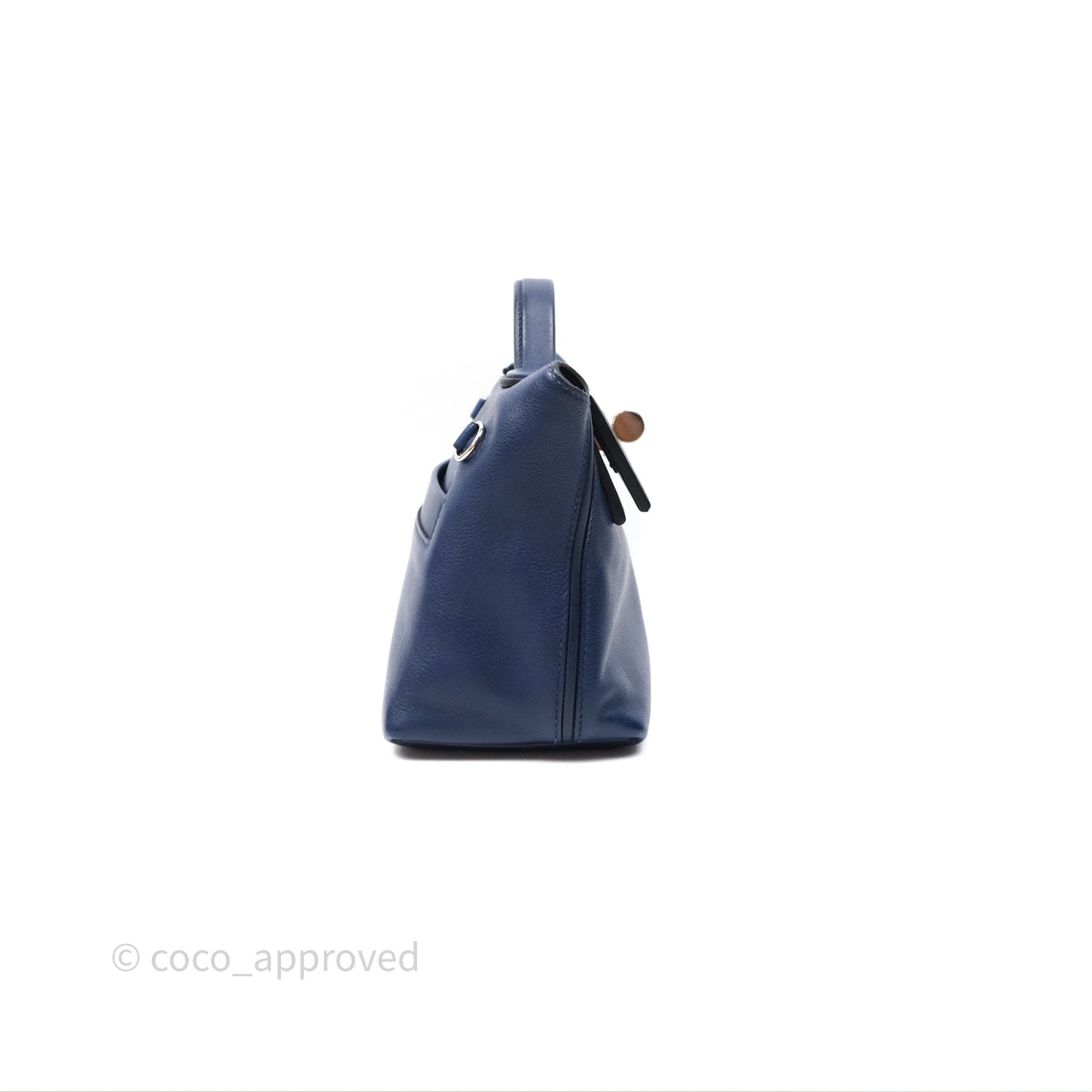 Hermès 24/24 21 Mini Bleu Saphir 73/ Bleu Indigo 76/ Bleu France 71 Evercolor/ Swift Palladium Hardware
