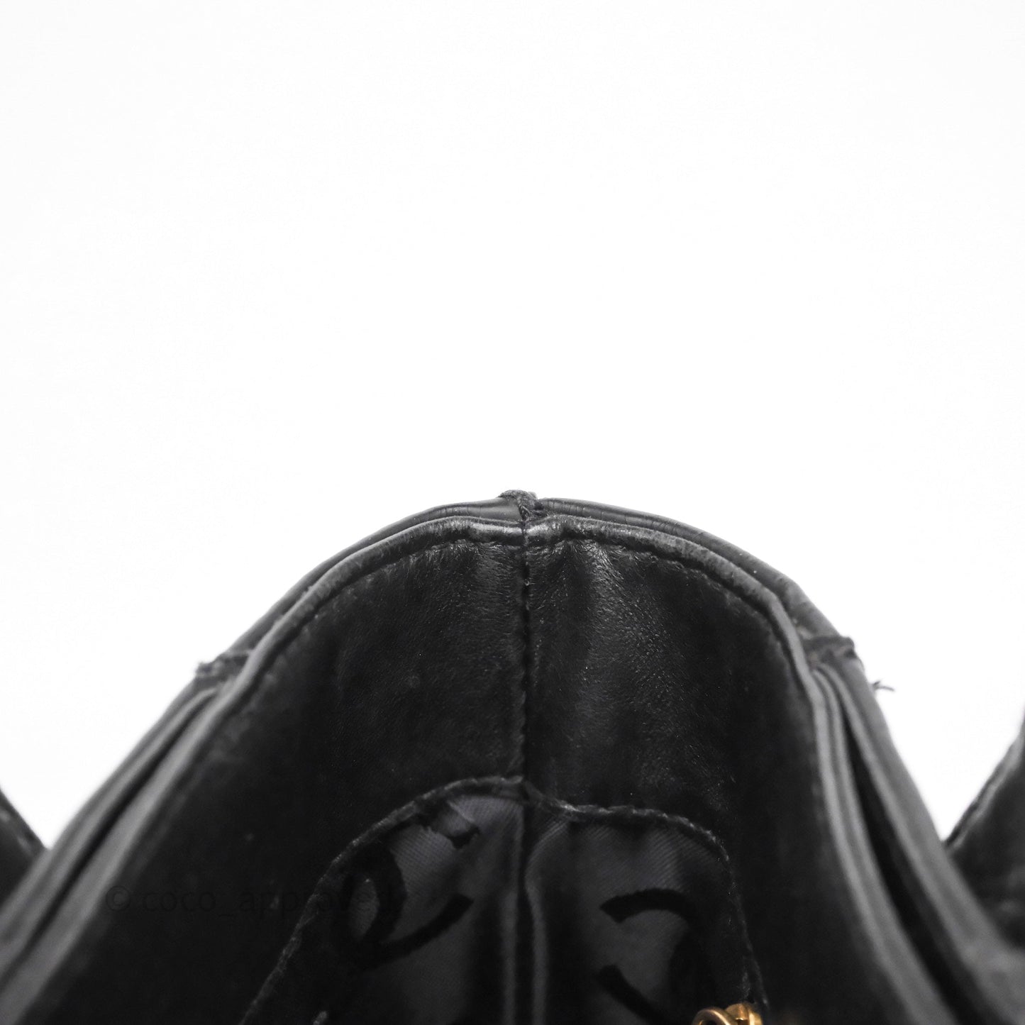 Chanel Vintage Quilted CC Tote Bag Matte Black Calfskin Gold Hardware