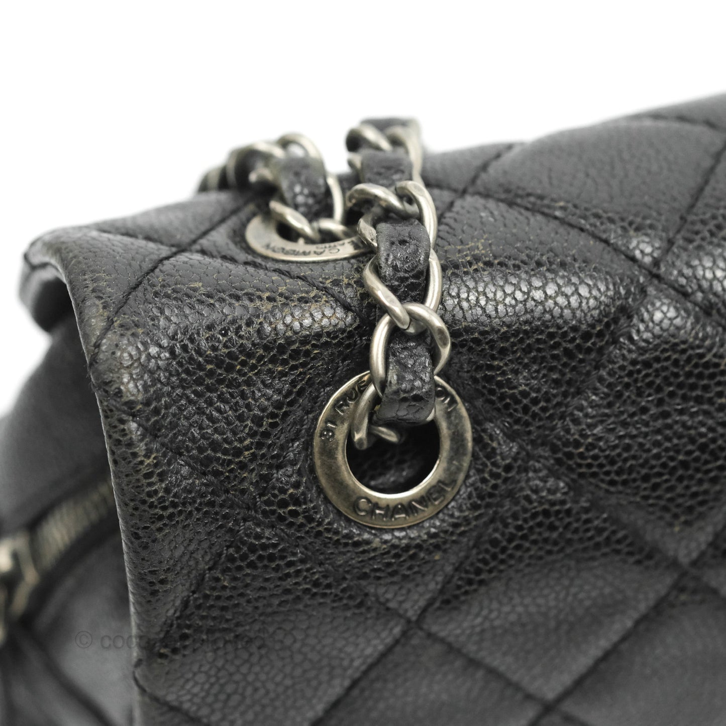 Chanel Jumbo Easy Flap Bag Black Caviar Ruthenium Hardware