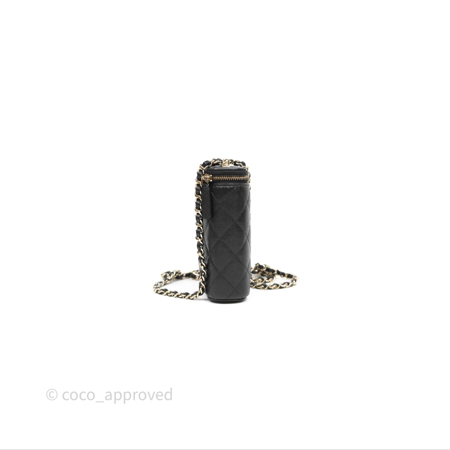 Chanel Classic Mini Vanity With Chain Black Caviar Gold Hardware