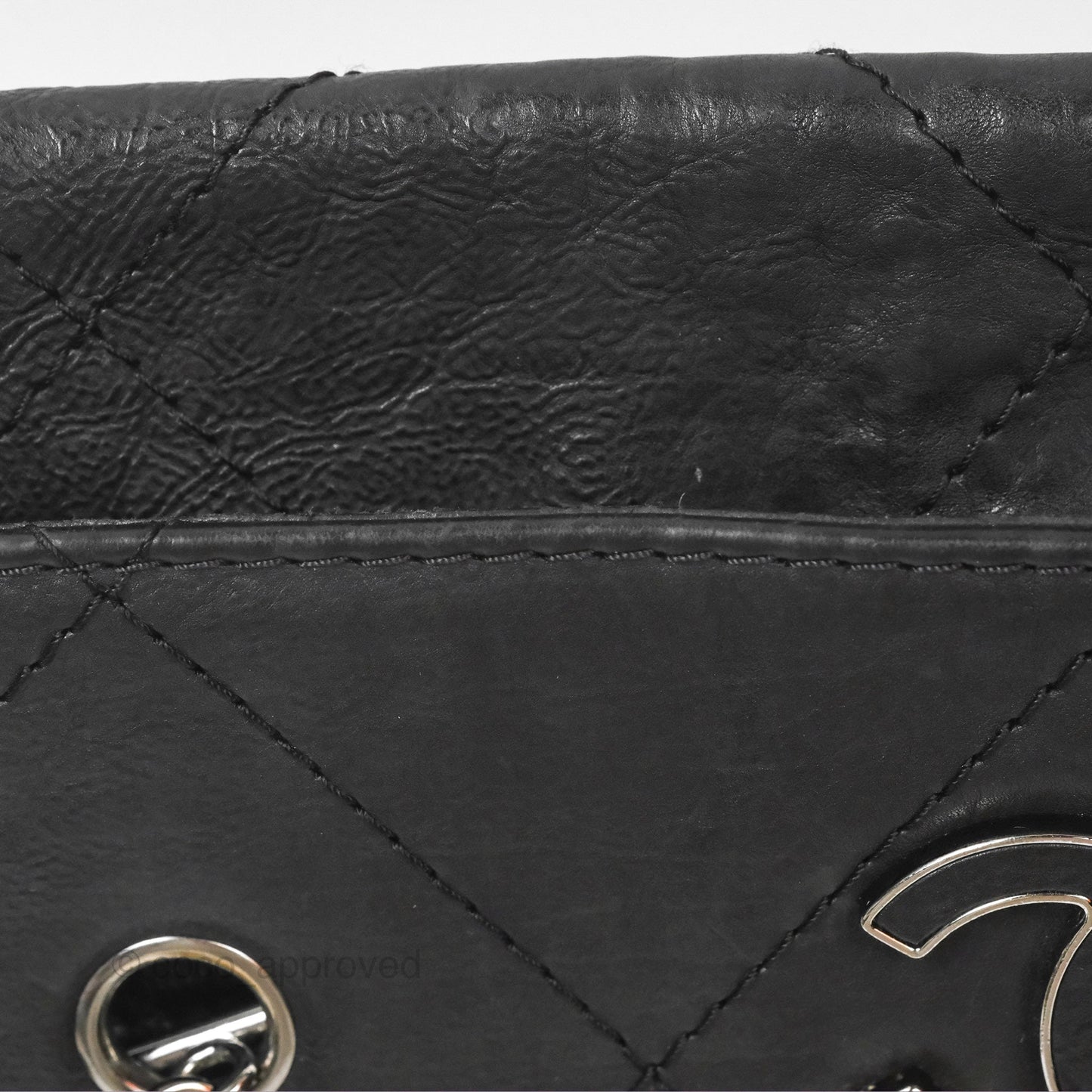 Chanel Large Hamptons Shopping Tote Black Washed Calfskin