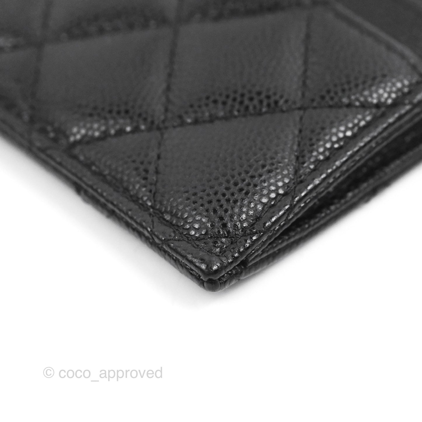 Chanel Quilted CC Zipped Card Holder Caviar Black Gold Hardware