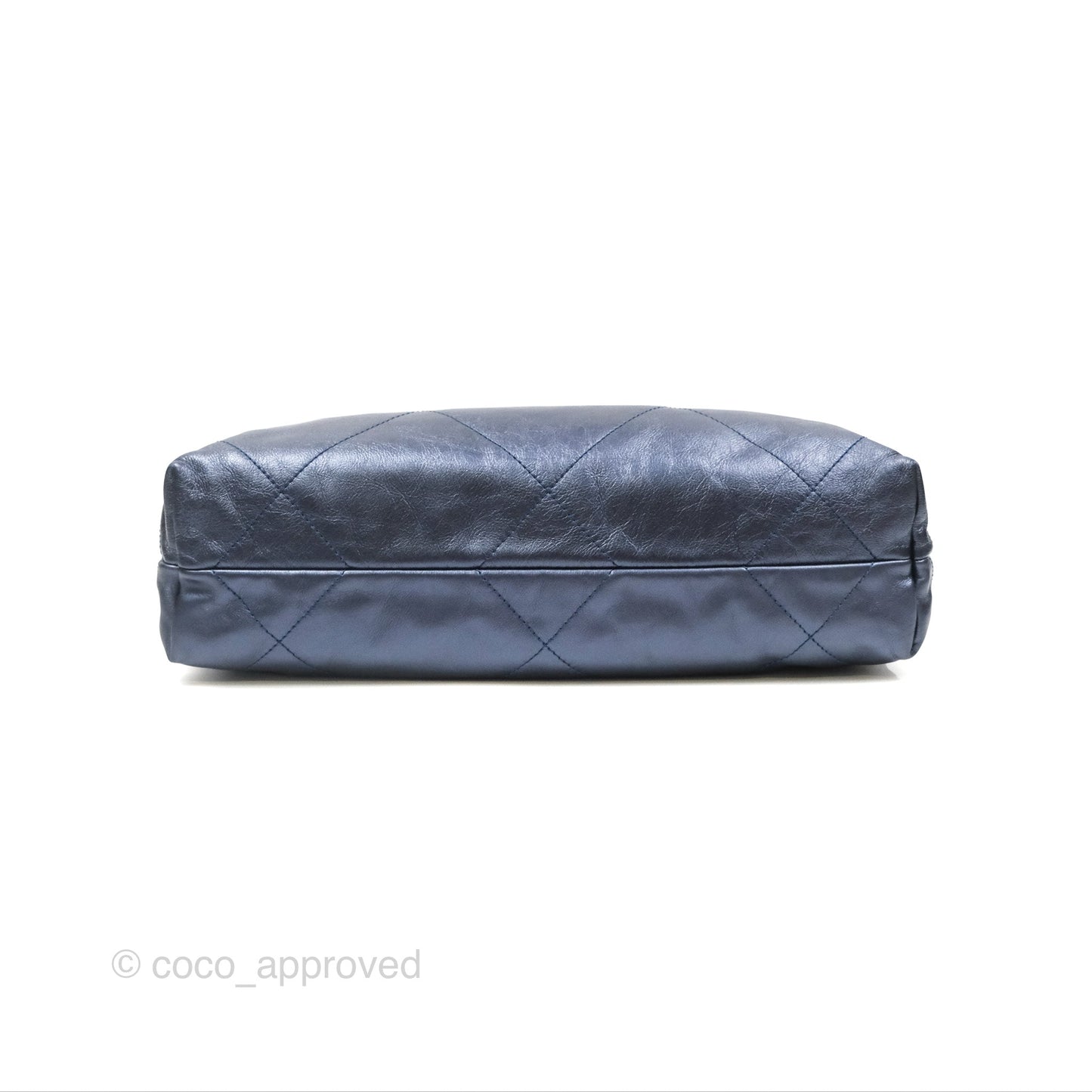 Chanel 22 Small Metallic Midnight Blue Aged Calfskin Midnight Blue/Silver Hardware