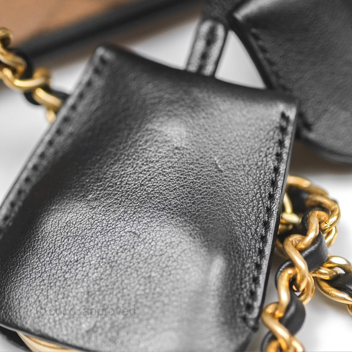 Chanel Quilted Small CC Filigree Vanity Case Beige Black Caviar Gold Hardware