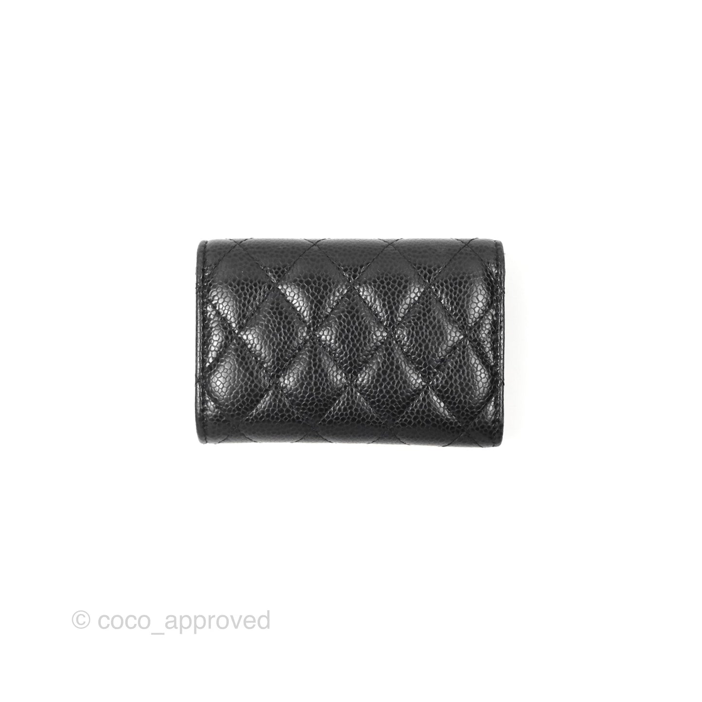 Chanel Classic Quilted Flap Card Holder Black Caviar Gold Hardware