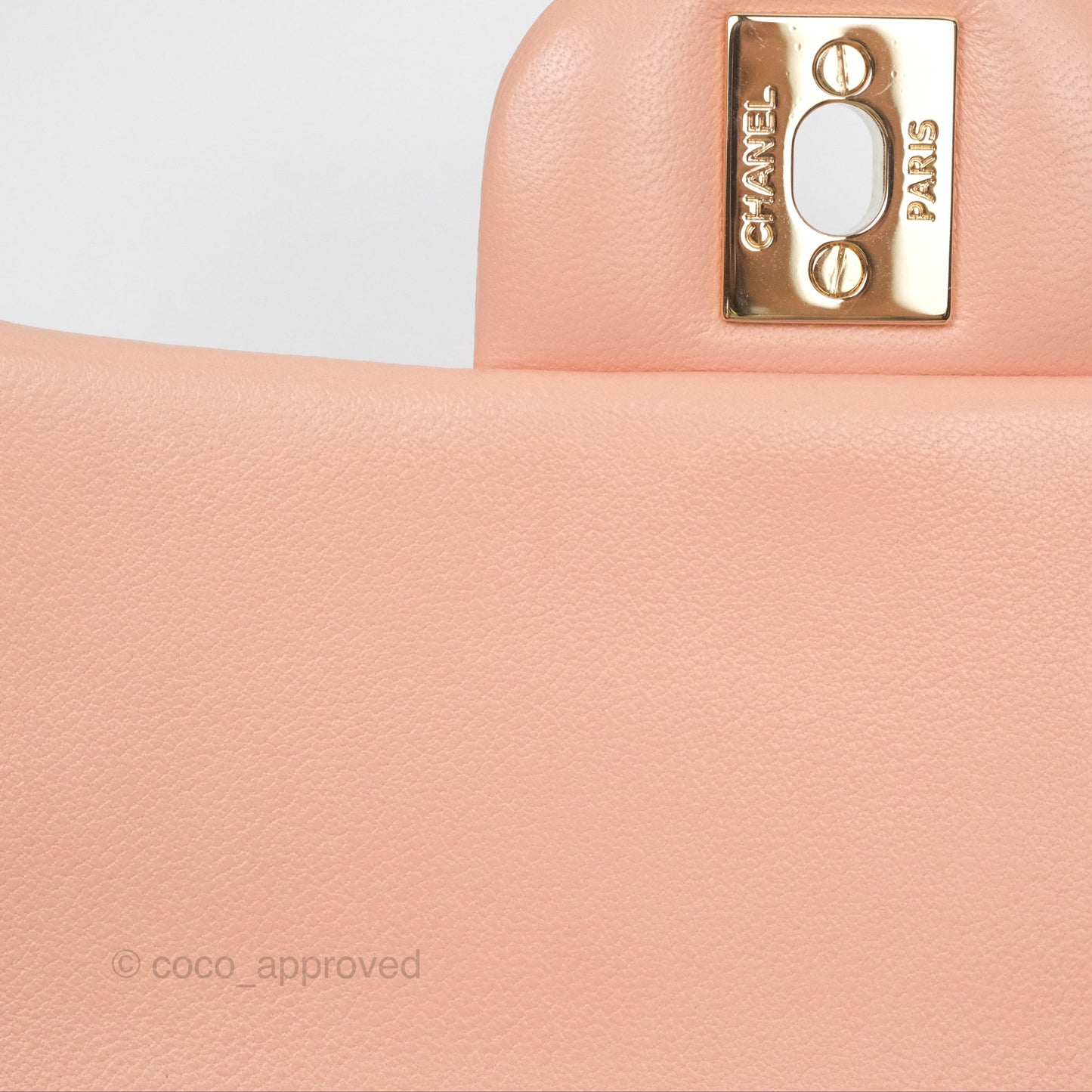 Chanel Quilted Mini Square Lambskin Light Beige Pink Gold Hardware