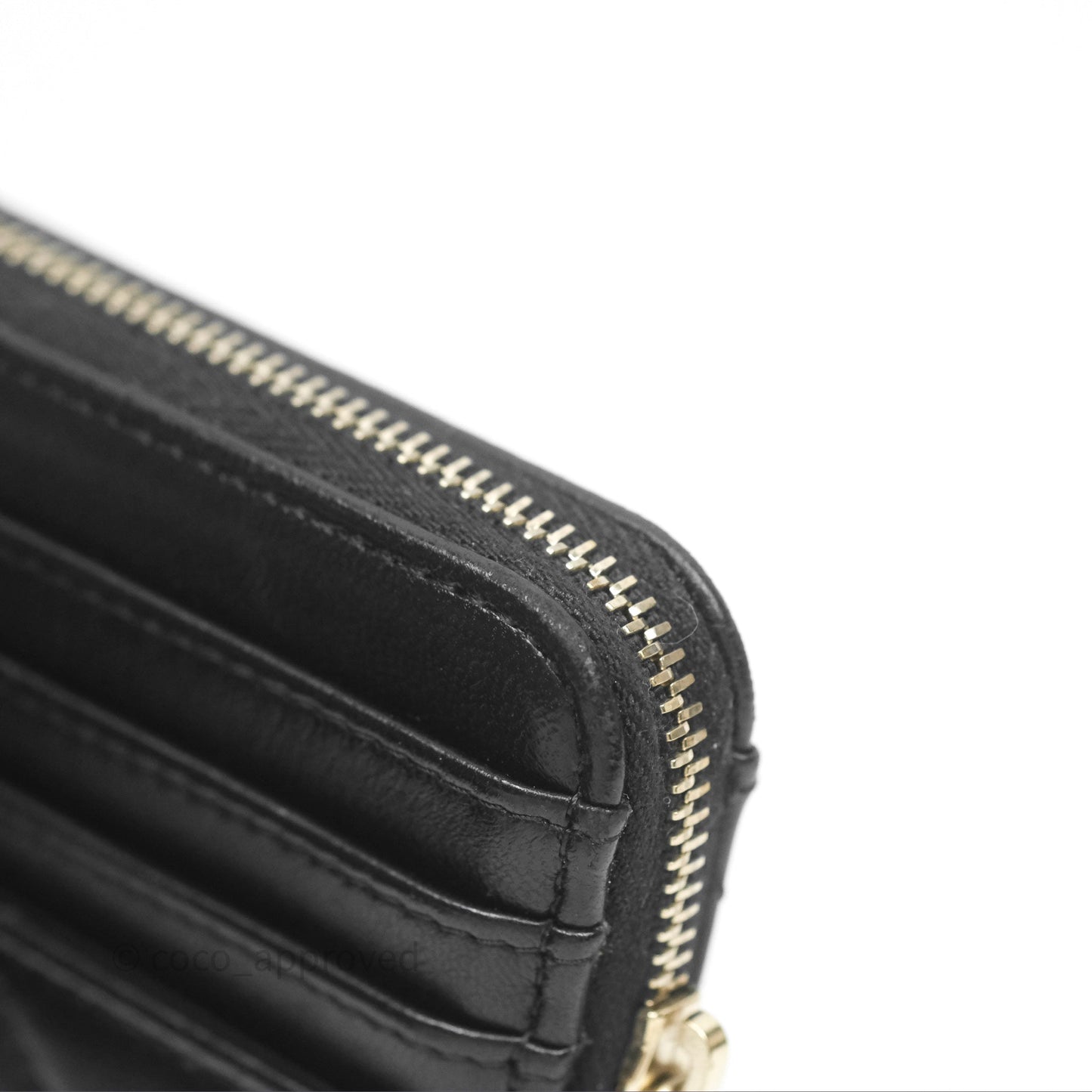 Chanel 19 Black Zipped Coin Purse Lambskin Gold Hardware