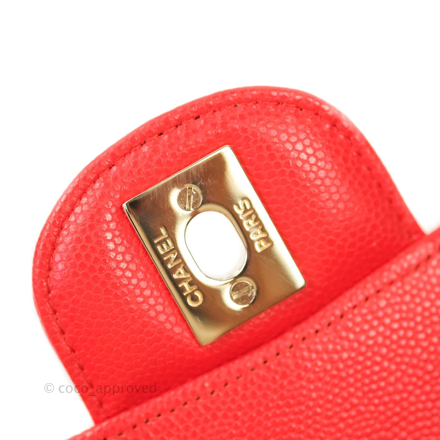 Chanel Classic M/L Medium Double Flap Red Caviar Gold Hardware