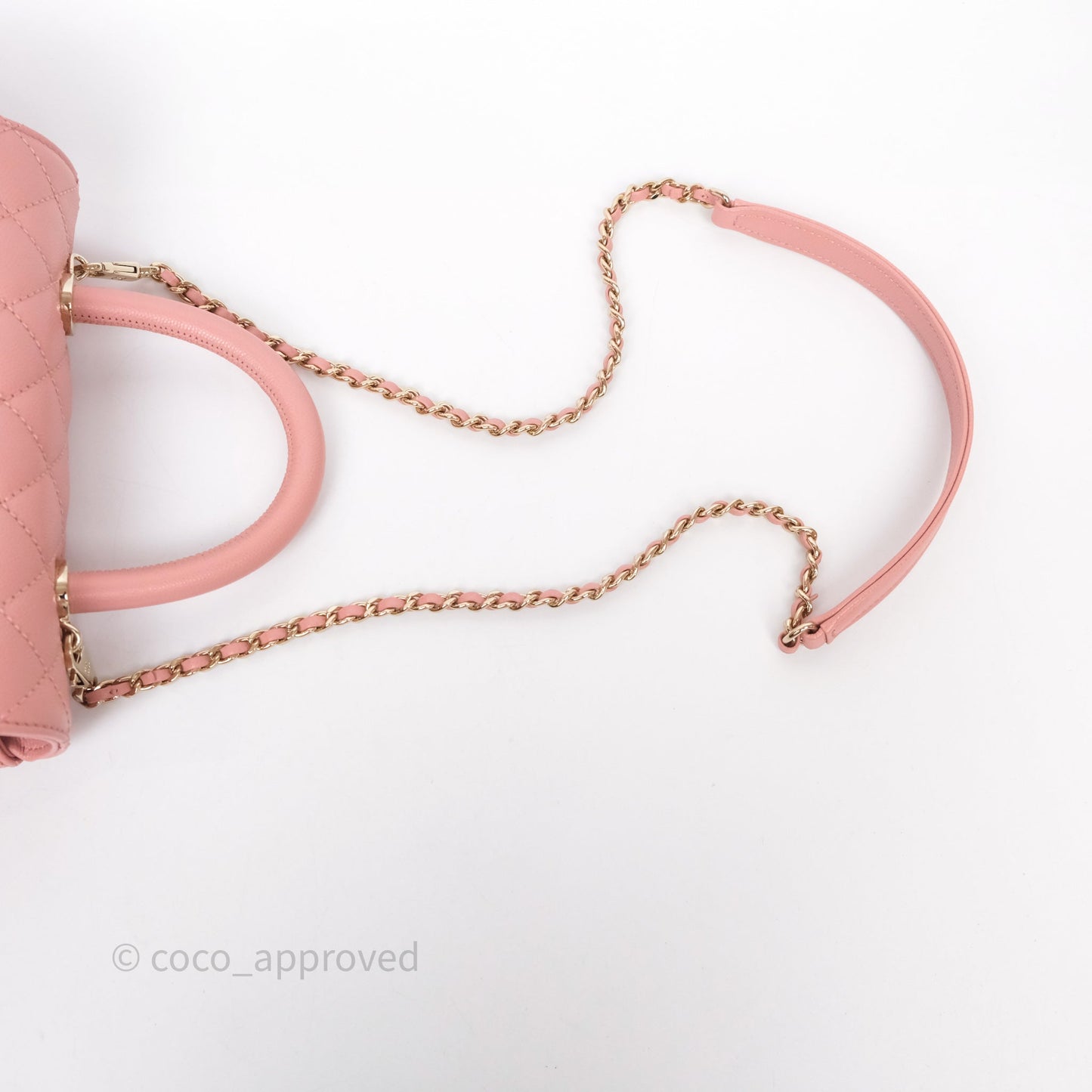 Chanel Small Coco Handle Quilted Pink Caviar Gold Hardware