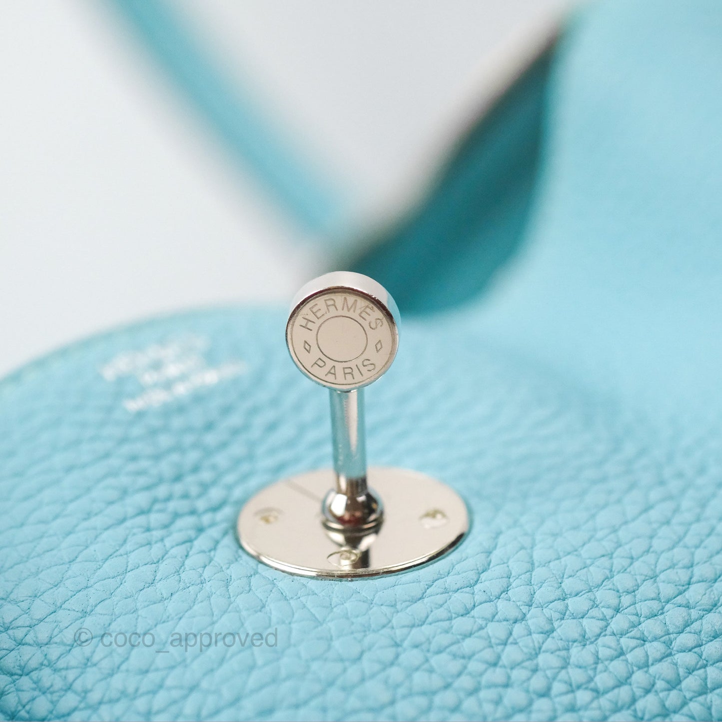 Hermès Lindy 30 Bleu Atoll Clemence Palladium Hardware