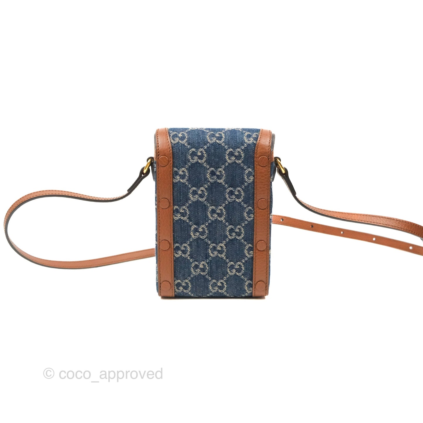 Gucci Horsebit 1955 Mini Bag GG Denim/ Brown Leather