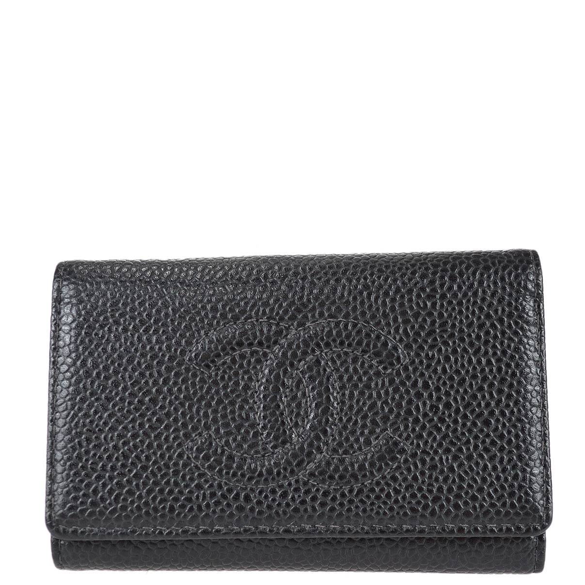 Luxury Chanel 2001-2003 Timeless Key Case Black Caviar Small New