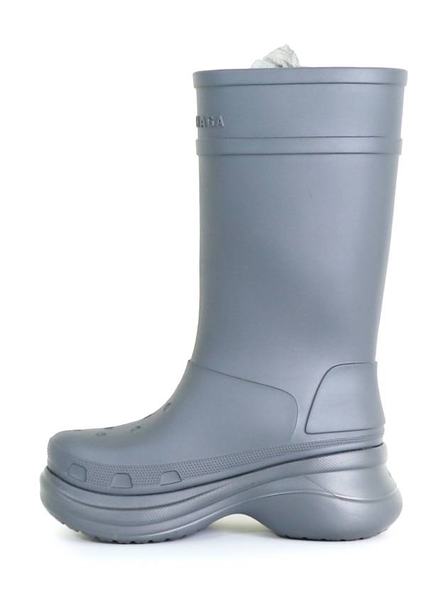 Luxury Balenciaga 42 BB x Crocs Men s Clog Logo Rubber Boots Gray