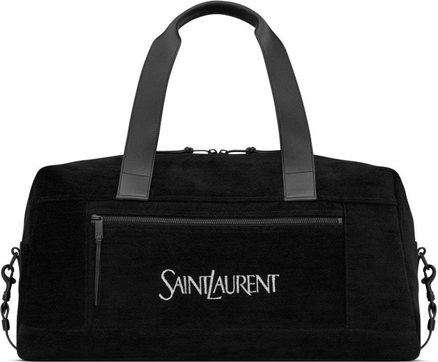Luxury Saint Laurent Men's Duffle Bag With Logo in Black | 594400FACGA