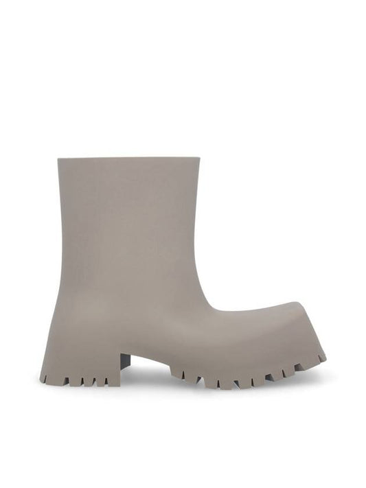 Luxury Balenciaga Square Toe Rubber Rain Boots Beige