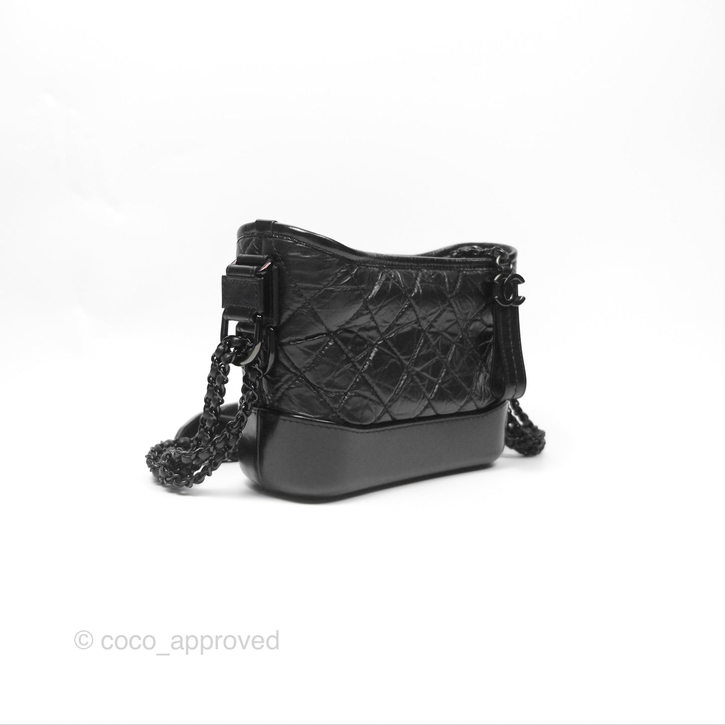 Chanel Small Gabrielle Hobo Quilted So Black Aged Calfskin