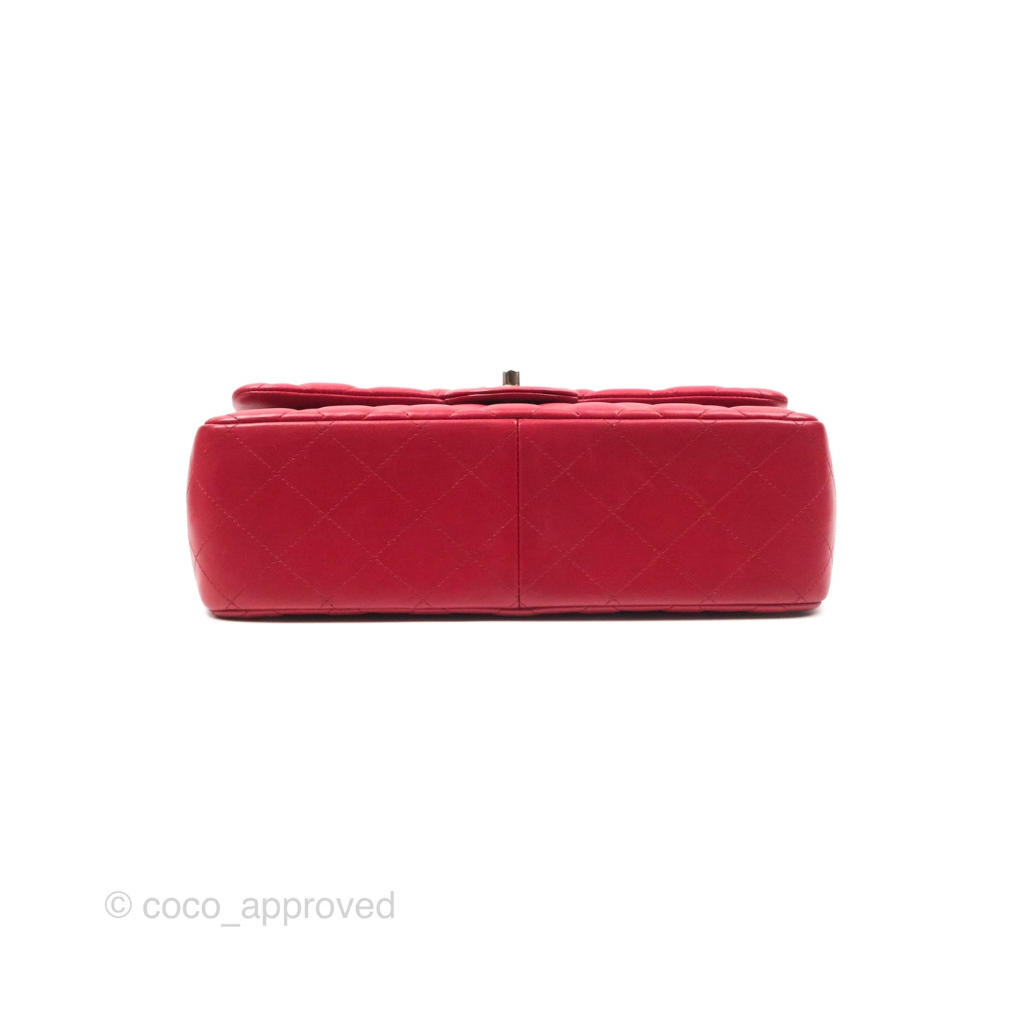 Chanel Jumbo Double Flap Red Lambskin Silver Hardware