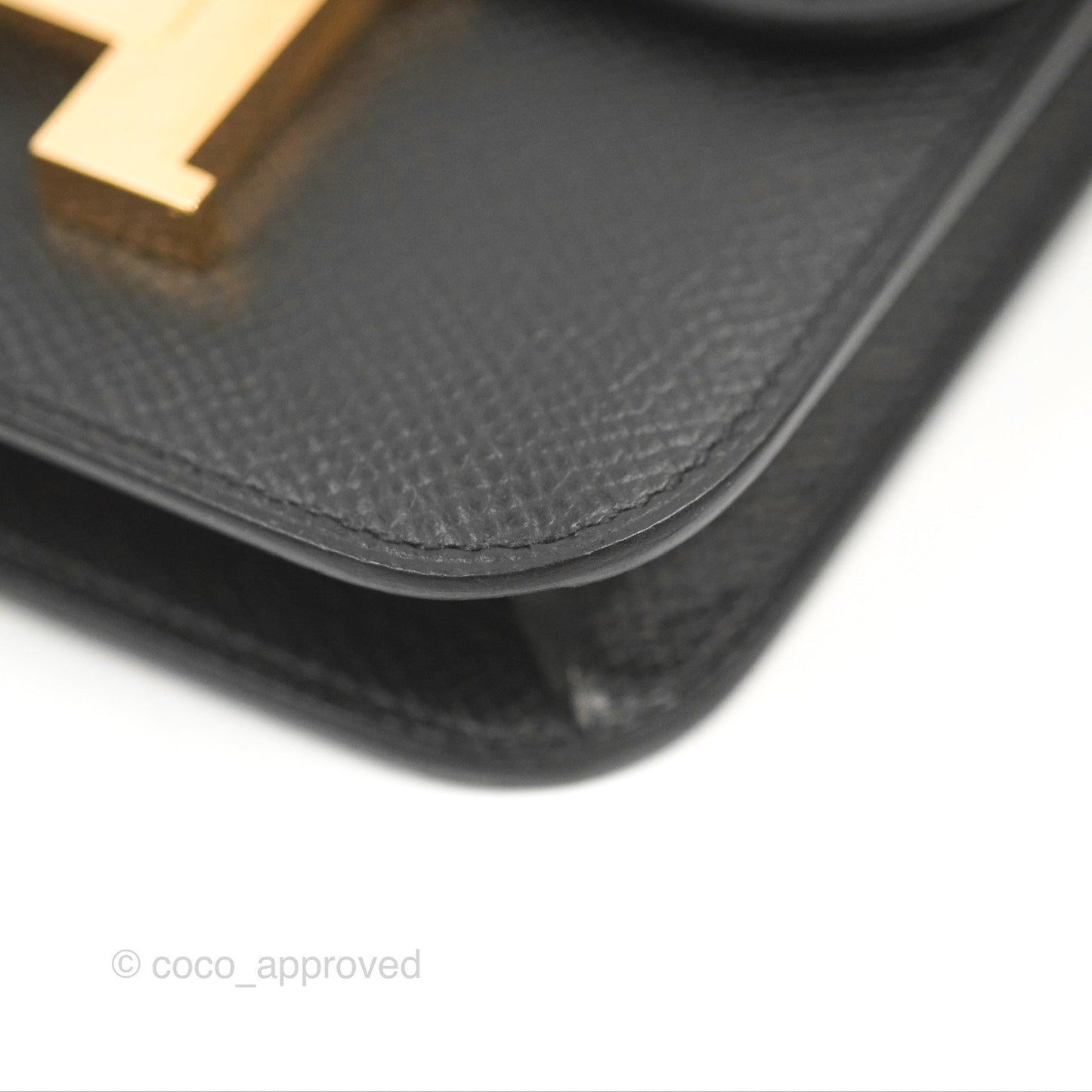 Hermès Constance Slim Wallet Black Epsom Rose Gold Hardware