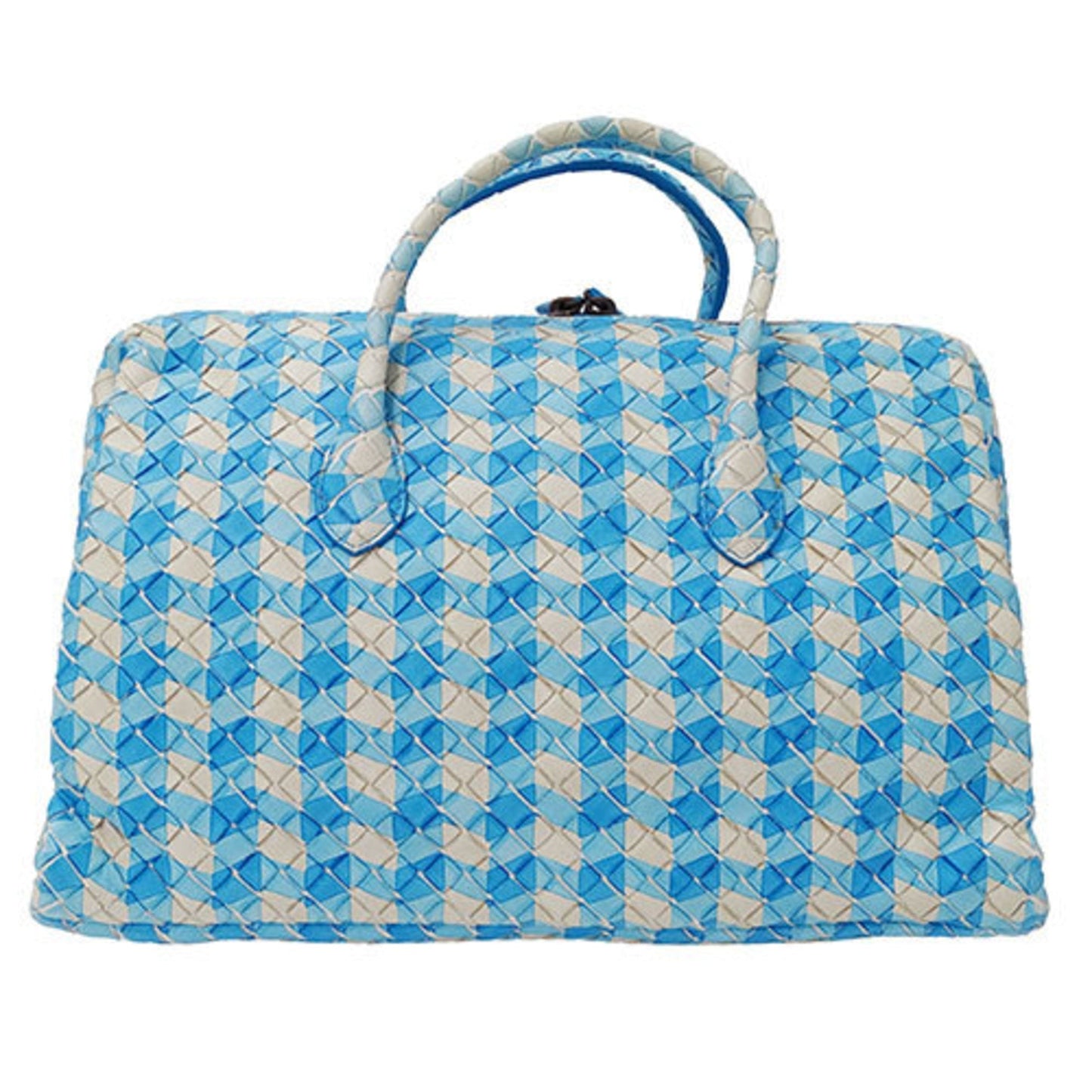 Luxury Bottega Veneta blue  Leather Boston Bag Handbag ()