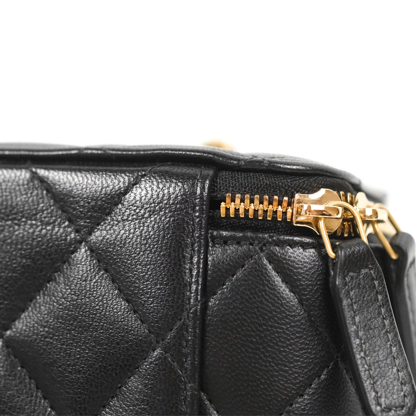 Chanel Vanity With Chain Black Goatskin Aged Gold Hardware