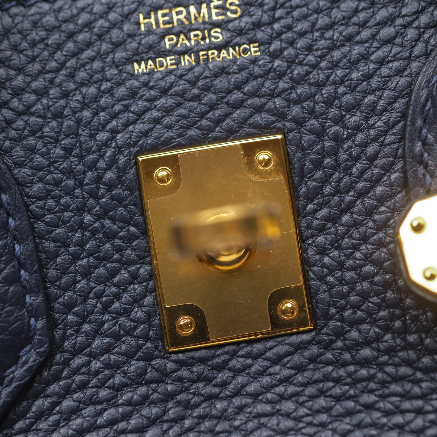Hermès Birkin 25 Retourne Bleu Nuit 2Z Togo Gold Hardware