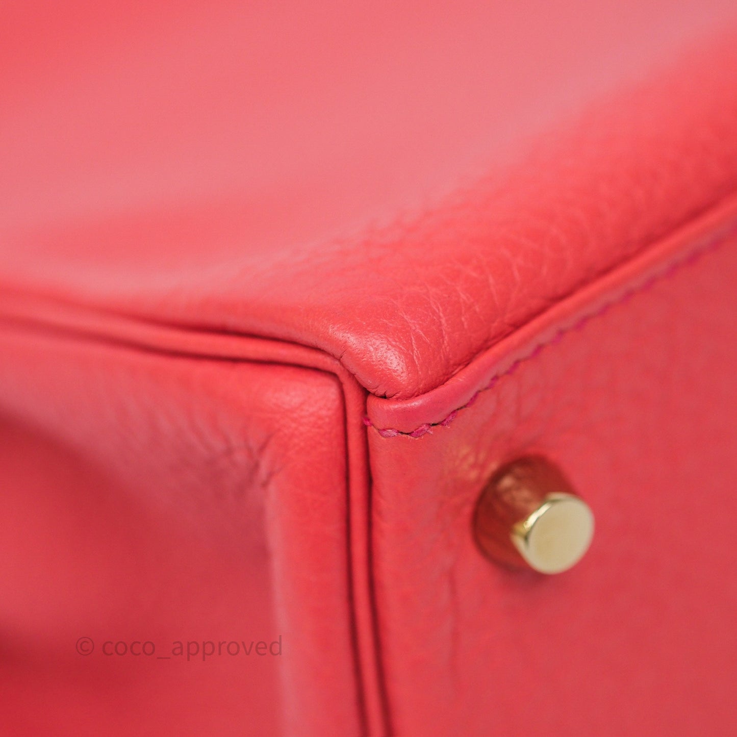 Hermès Kelly 28 Rose Jaipur Retourne Togo Gold Hardware