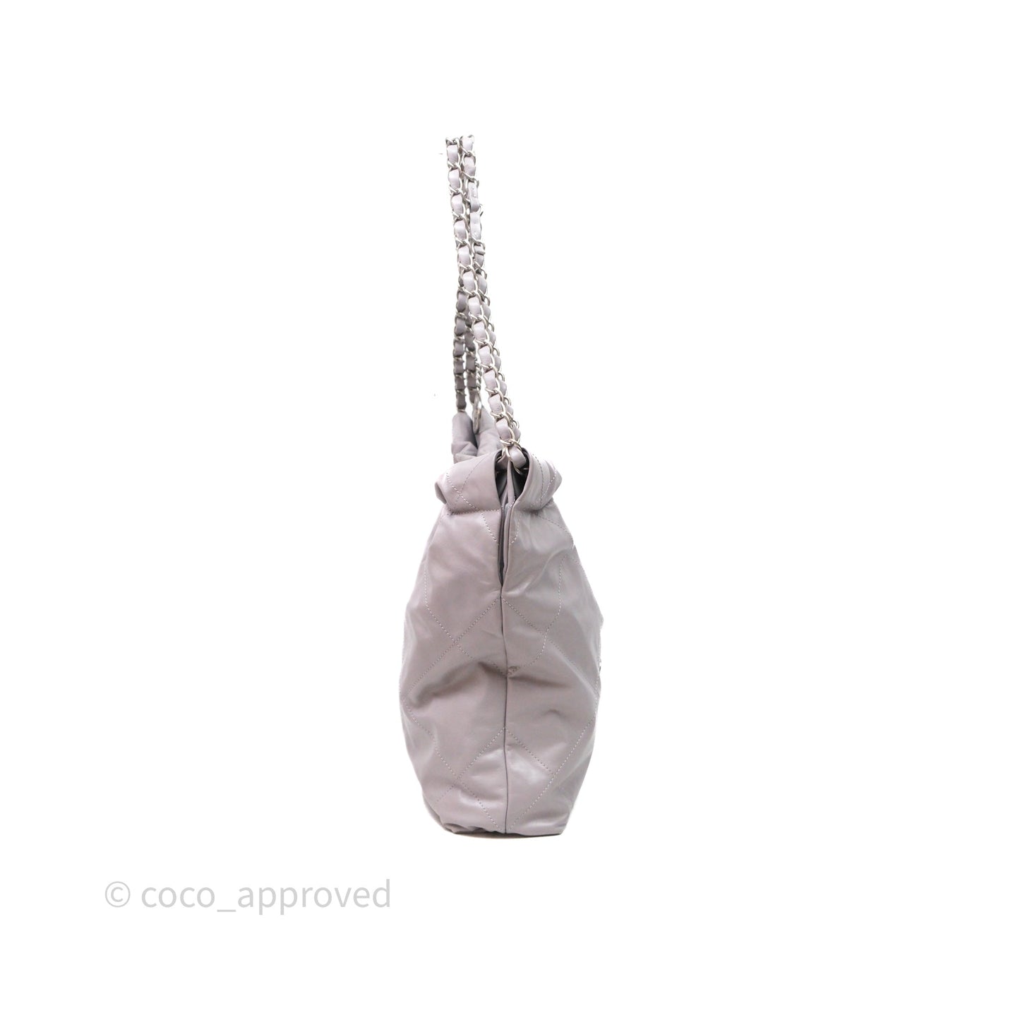 Chanel 22 Small Grey Aged Calfskin Matte Silver Hardware