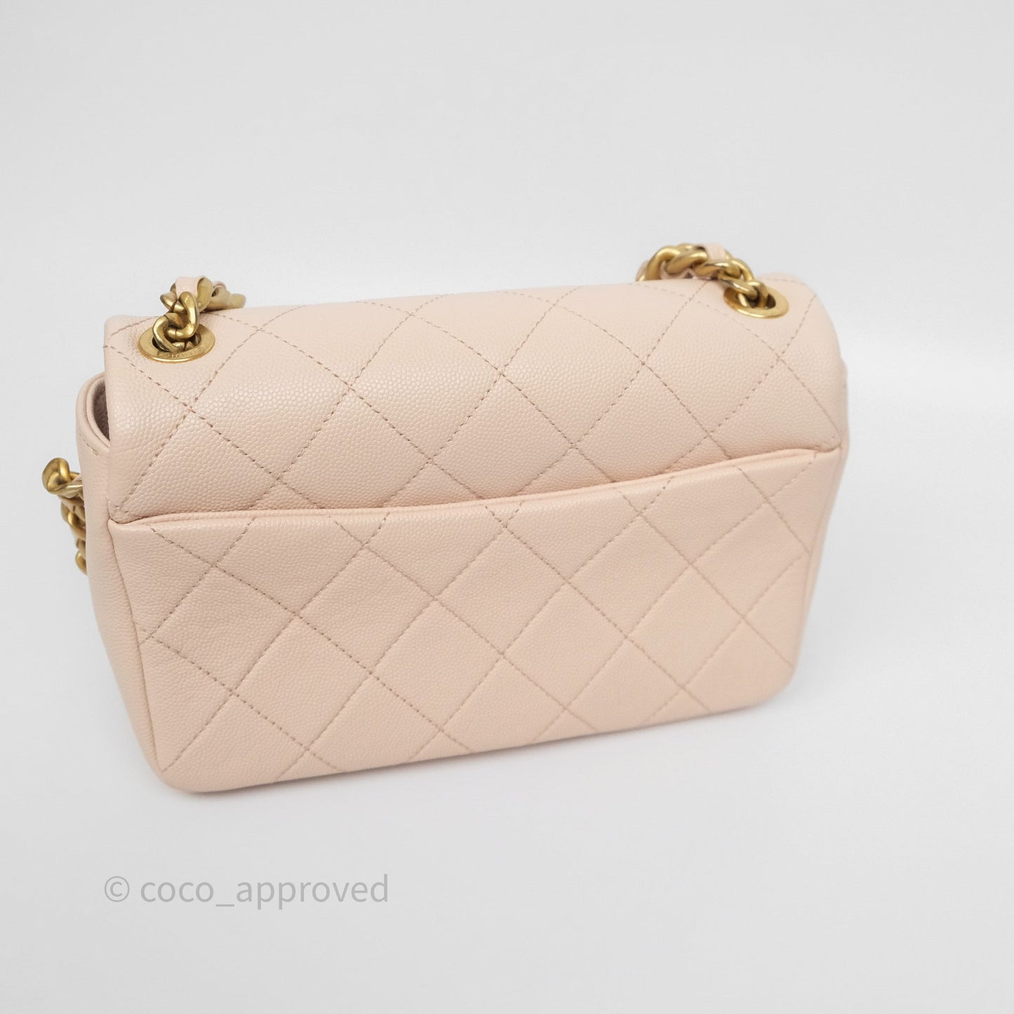Chanel Small Fashion Therapy Flap Bag Light Pink Caviar Aged Gold Hardware
