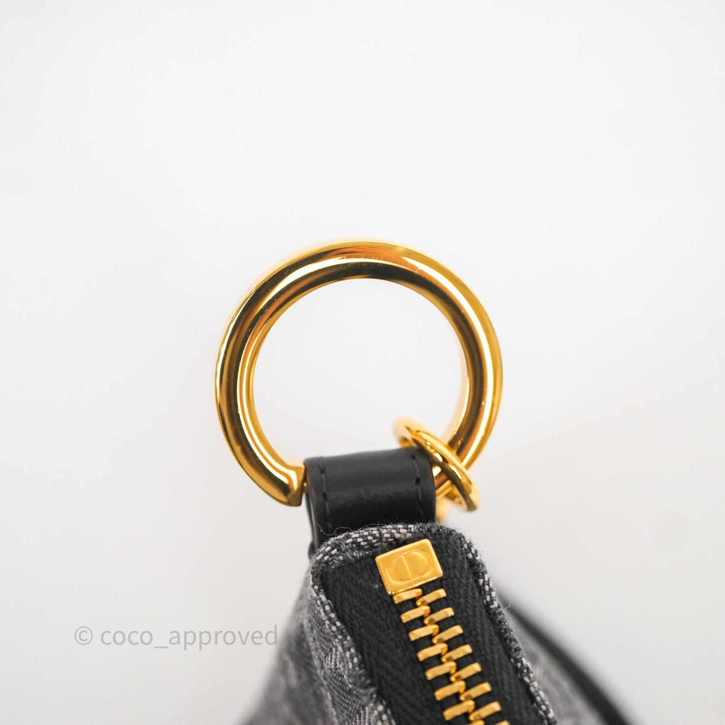 Christian Dior Diorstar Hobo Bag with Chain Gray Denim Dior Oblique Jacquard