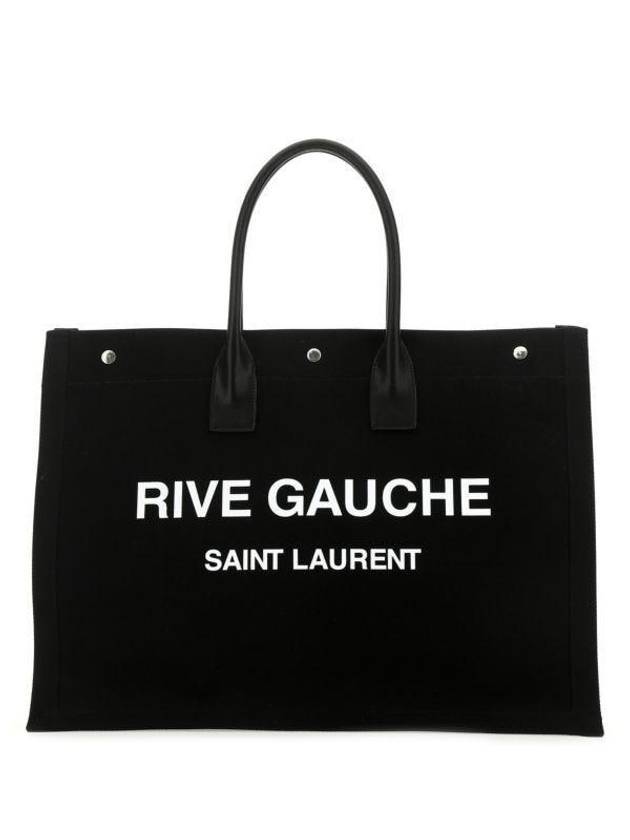 Luxury Saint Laurent Rive Gauche Lino Legend Large Tote Bag Black