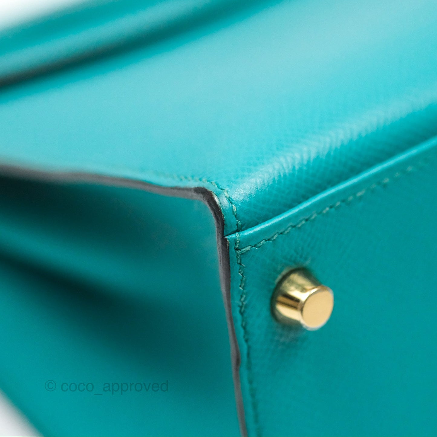 Hermès Sellier Kelly 28 Bleu Paon Epsom Gold Hardware