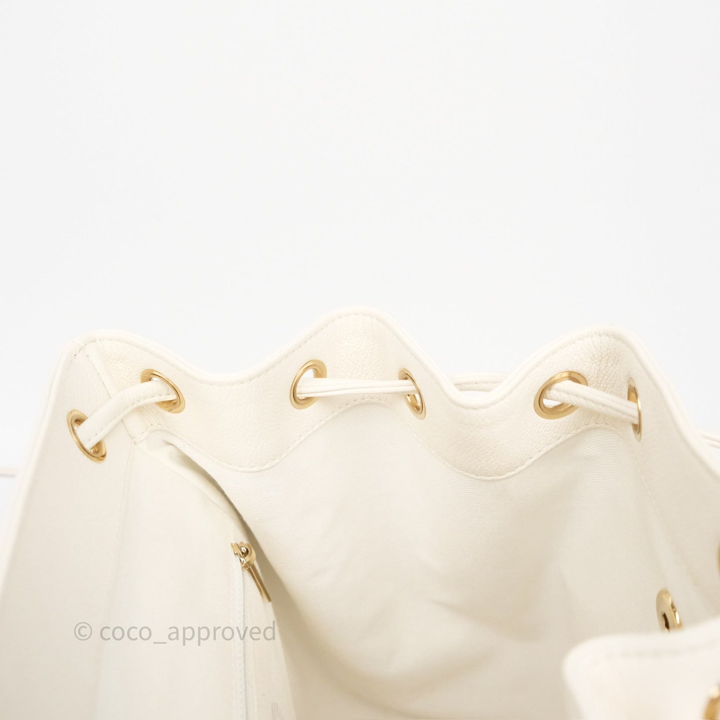 Chanel Quilted Business Affinity Backpack Ivory White Caviar Gold Hardware