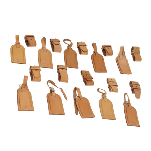 LOUIS VUITTON Powanie Name Tag Leather 10set Beige LV 98149