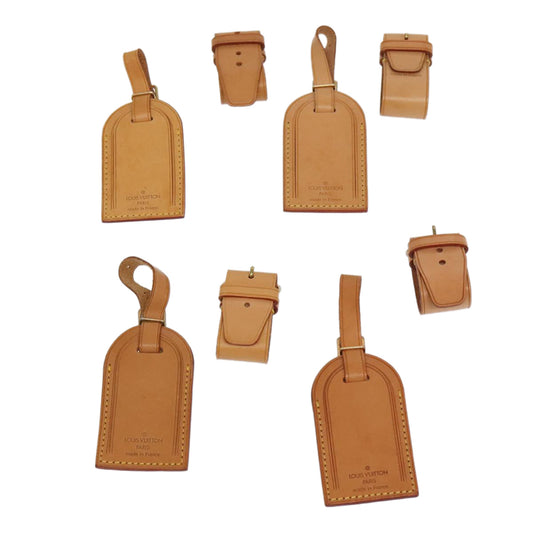 LOUIS VUITTON Powanie Name Tag Leather 10set Beige LV 98149