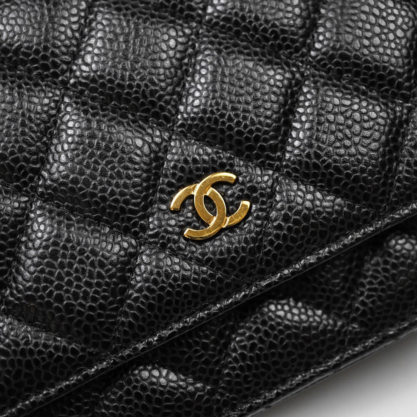 Chanel Quilted WOC Black Caviar Gold Hardware