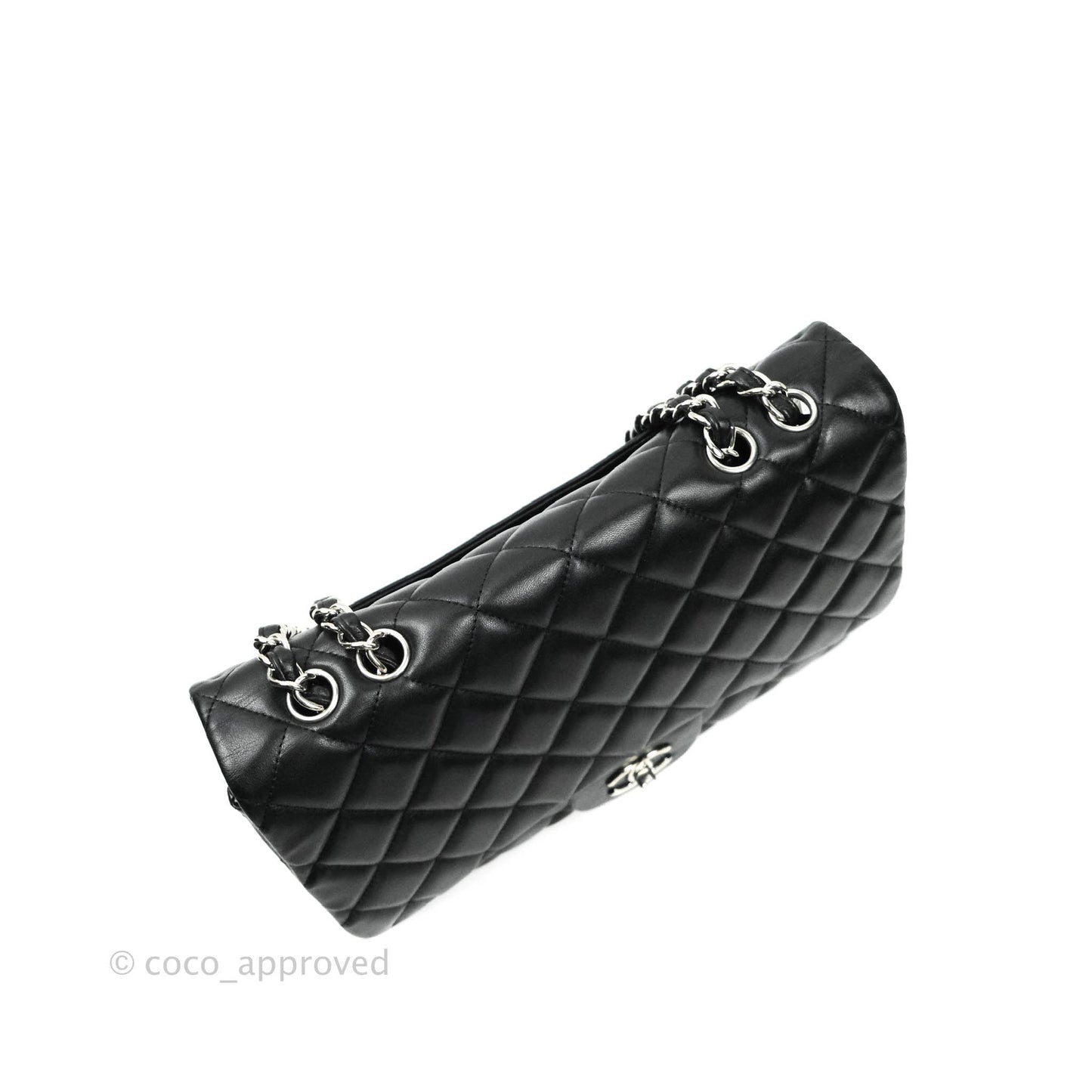 Chanel Jumbo Single Flap Black Lambskin Silver Hardware⁣⁣