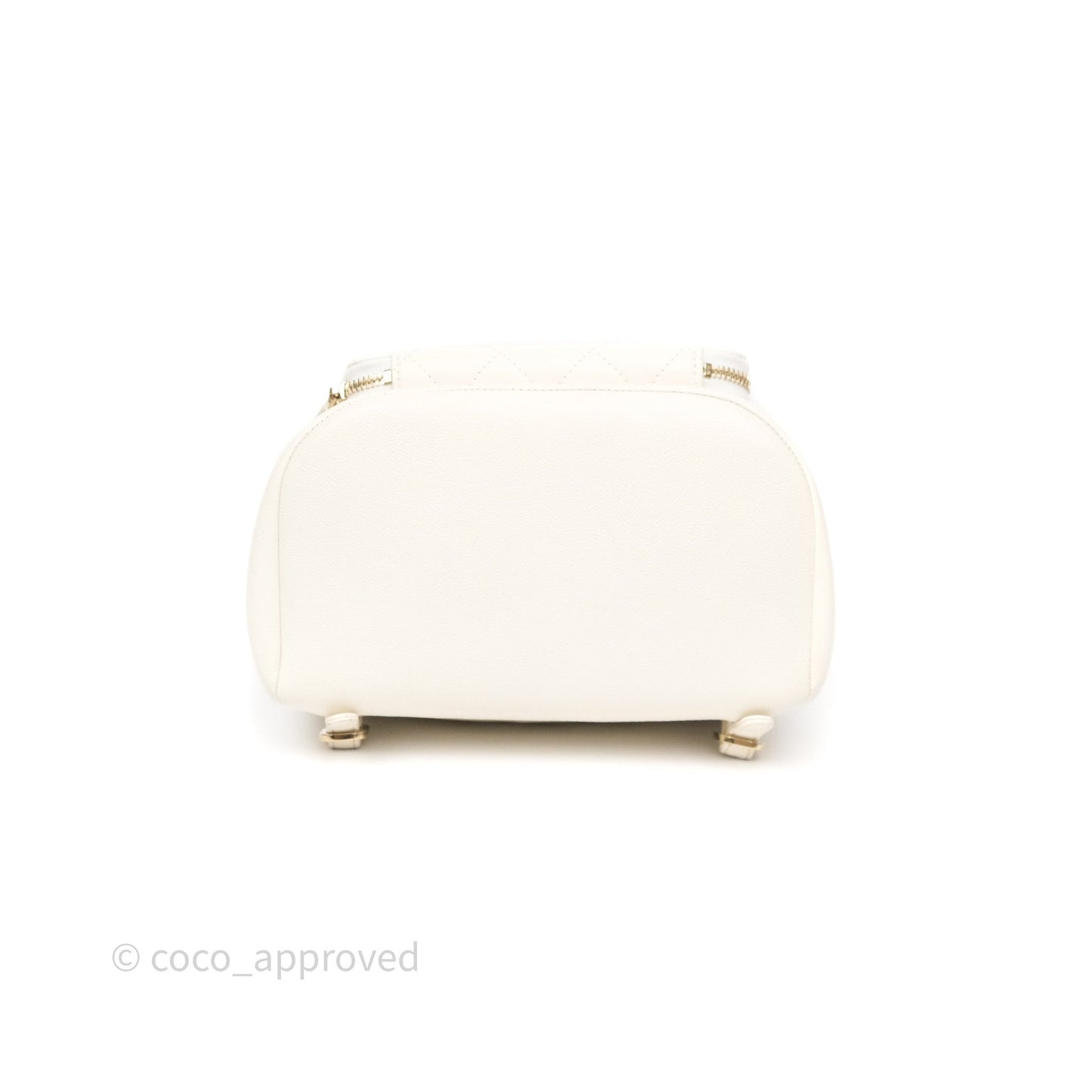 Chanel Quilted Business Affinity Backpack Ivory White Caviar Gold Hardware