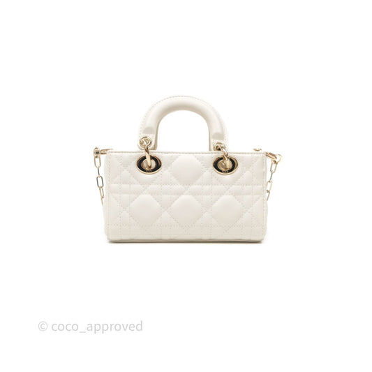 Christian Dior Micro Lady D-Joy Bag Latte Cannage Lambskin Gold Hardware