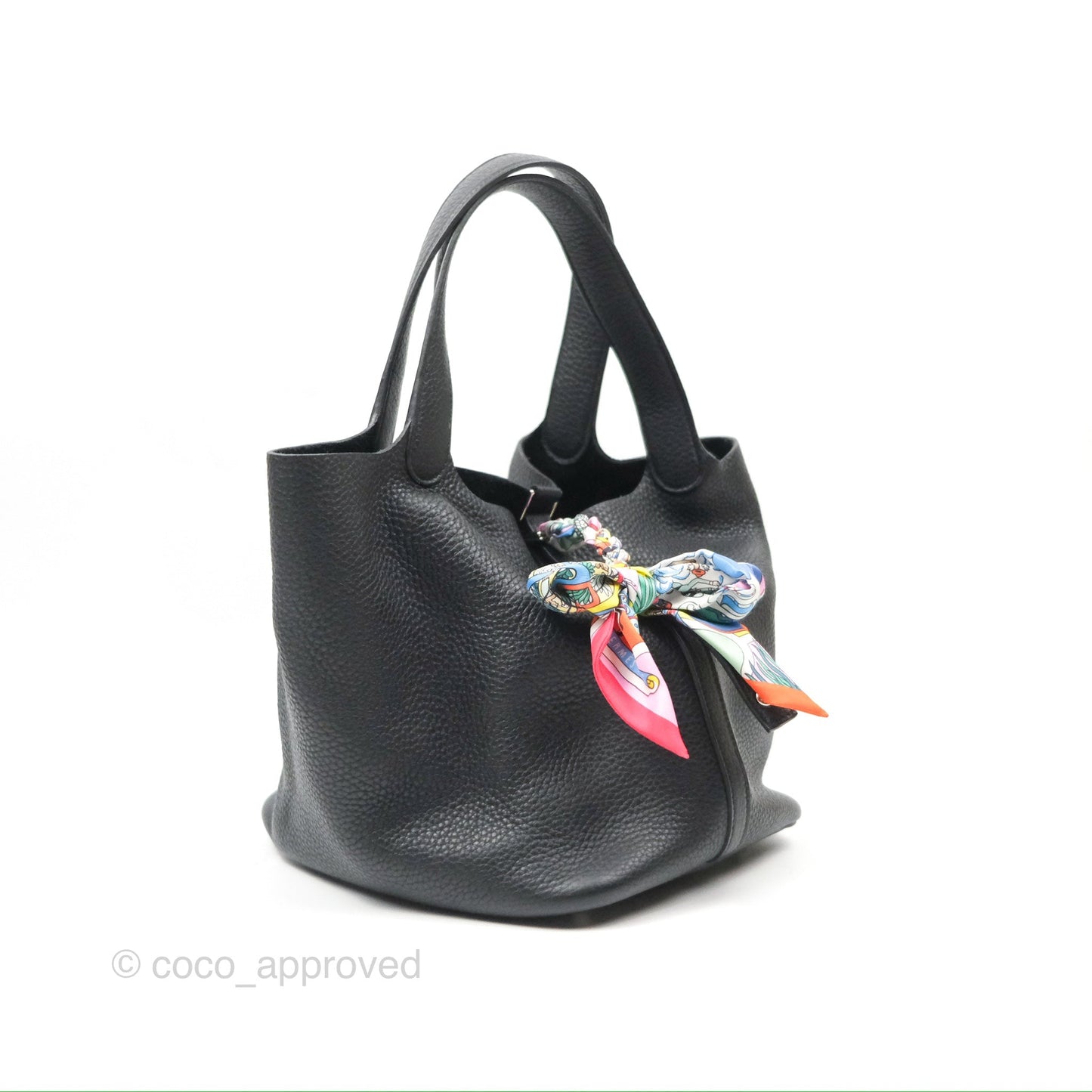 Hermès Picotin 22 Black Noir 89 Clemence Palladium Hardware