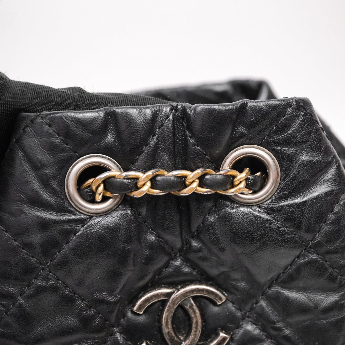 Chanel Small Gabrielle Backpack Black Aged Calfskin